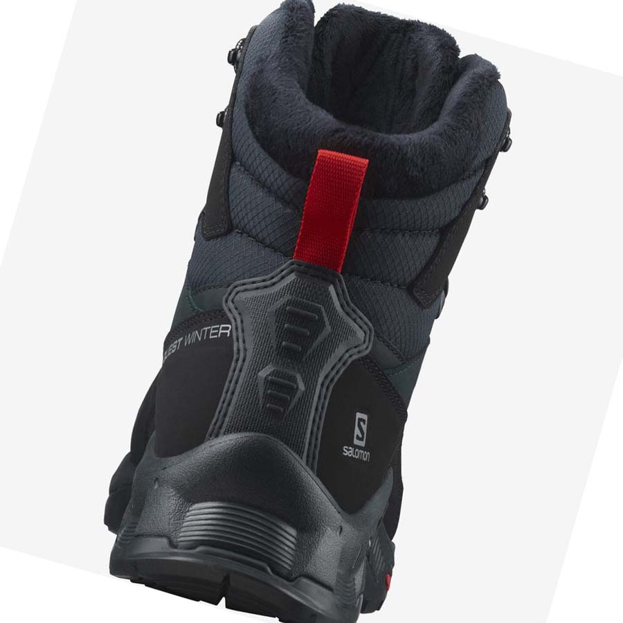 Salomon QUEST WINTER THINSULATE™ CLIMASALOMON™ WATERPROOF Téli Csizma Férfi Fekete | HU 2244LIS